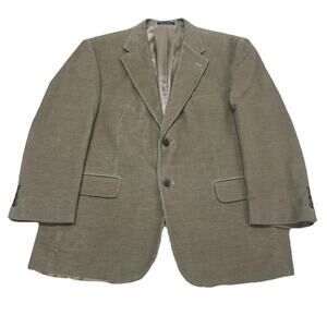 Lands End Corduroy Blazer Mens Size 42S Tan Sport Coat Jacket Academia Preppy